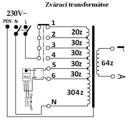 Svařovací transformátor s usměrňovačem 12