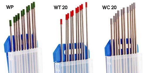 Ukázky wolframových elektrod